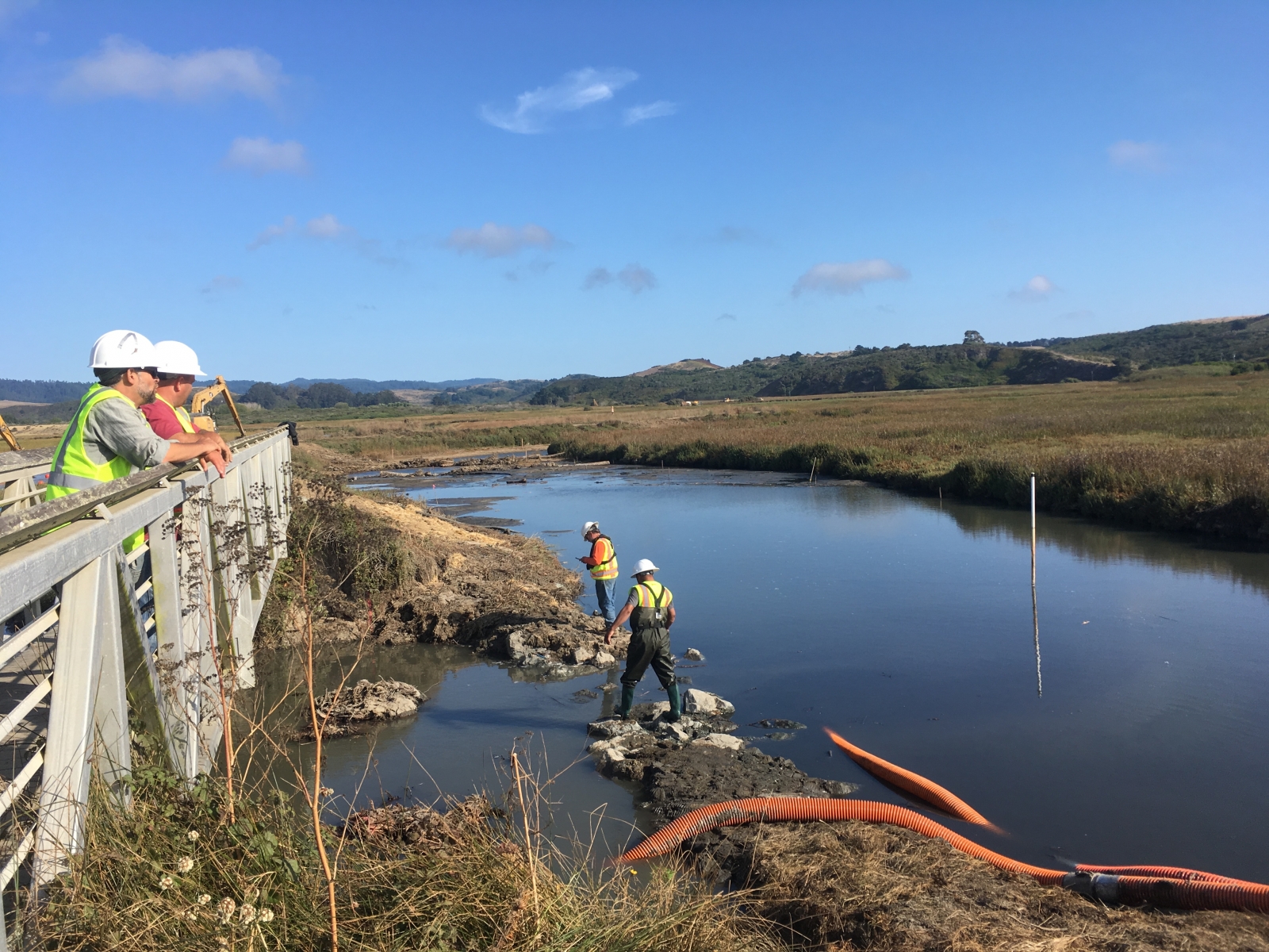 Work on Marsh constrol Structure, August 2019