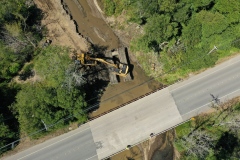 Overhead view of Pescadero Creek Bridge, July 2019
