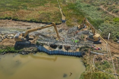 Sandbag dam removal, August 2019