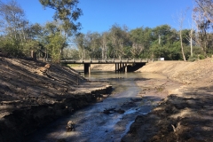 Looking downstream at the Pescadero Creek Bridge. Pre-project there was almost zero clearance left between the bridge and the water level. September 2019