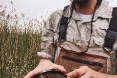 CDFW Staff Jon Jankovitz holding a western pond turtle found in Butano Marsh, June 2019