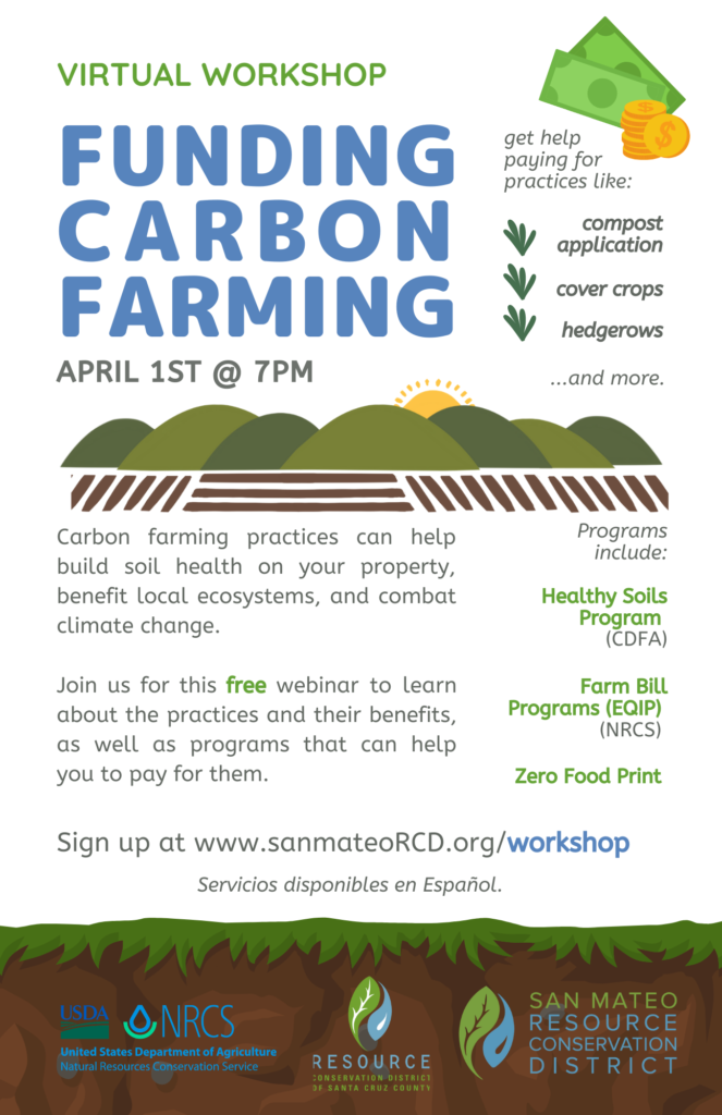 Flyer for Virtual Workshop: Funding Carbon Farming