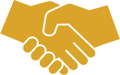 Offering support Handshake icon.