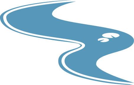 Stream water Stylized blue, winding stream icon.